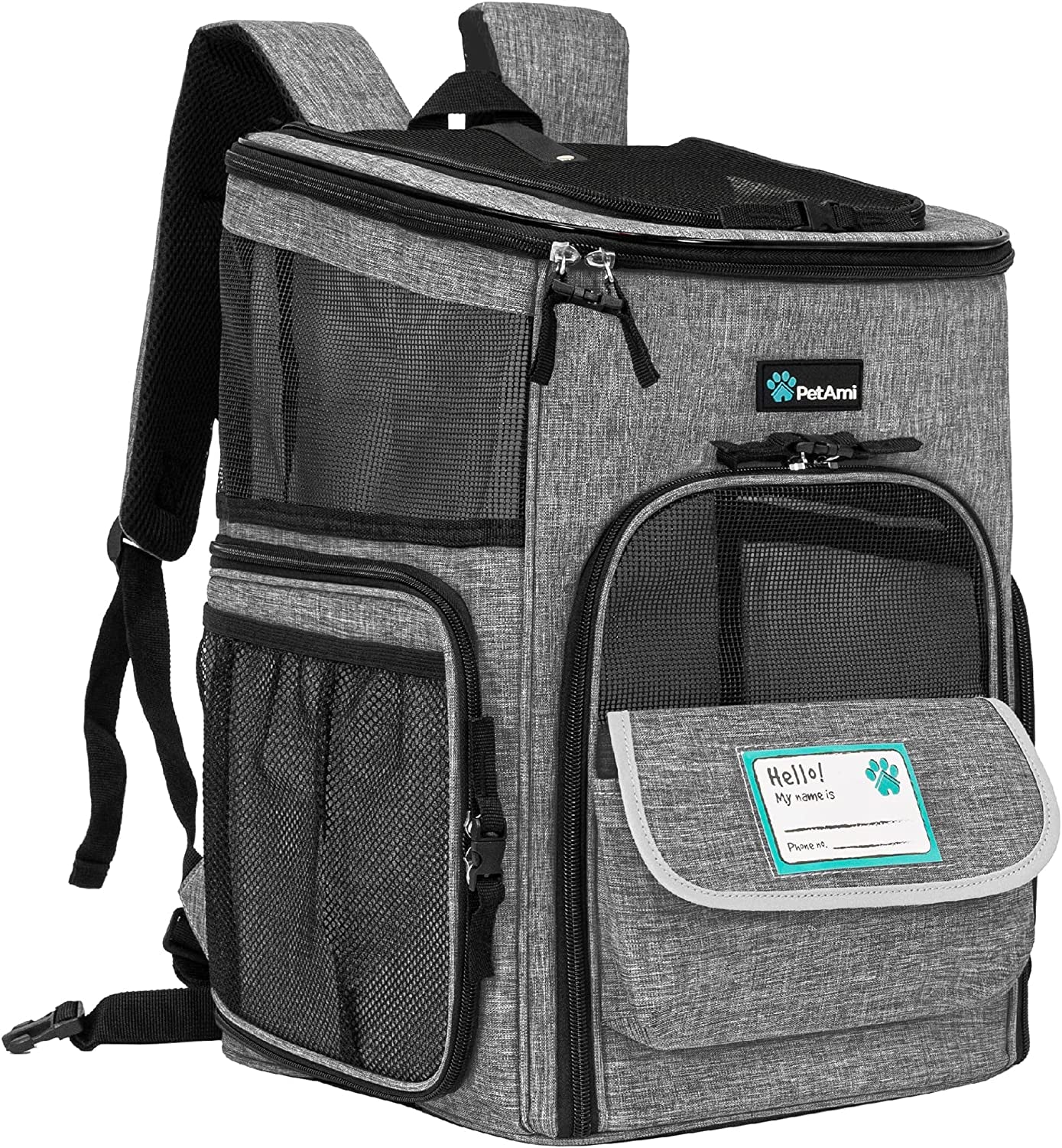 Dog Backpack Carrier, Airline Approved Cat Backpacks for Carrying Small Large Cats, Pet Carrier Back Pack, Ventilated Soft Sided for Travel, Hiking, Camping, Max 18 Lbs, Purple