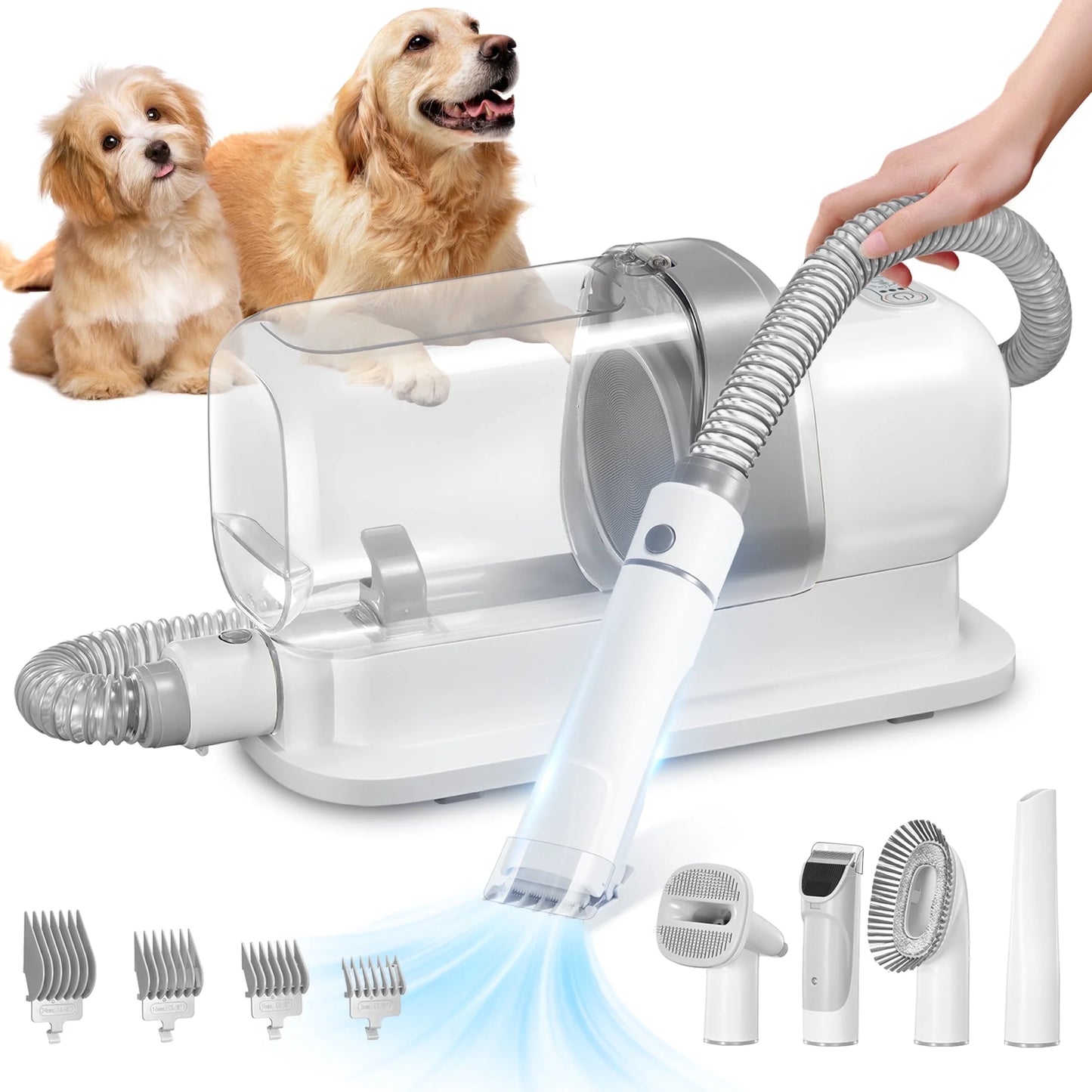 Dog & Cat Grooming Clippers Kit, Adjustable Corded Electric with Accessories (9 Pack)