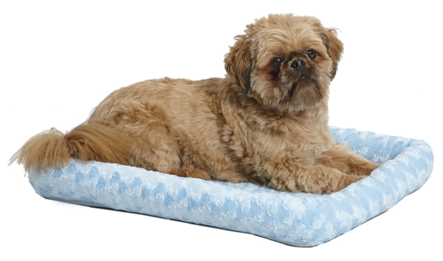/ Quiettime Gray Fleece, Plush Bolstered Bed/ Fits 30-Inch Crate/ Model-40230