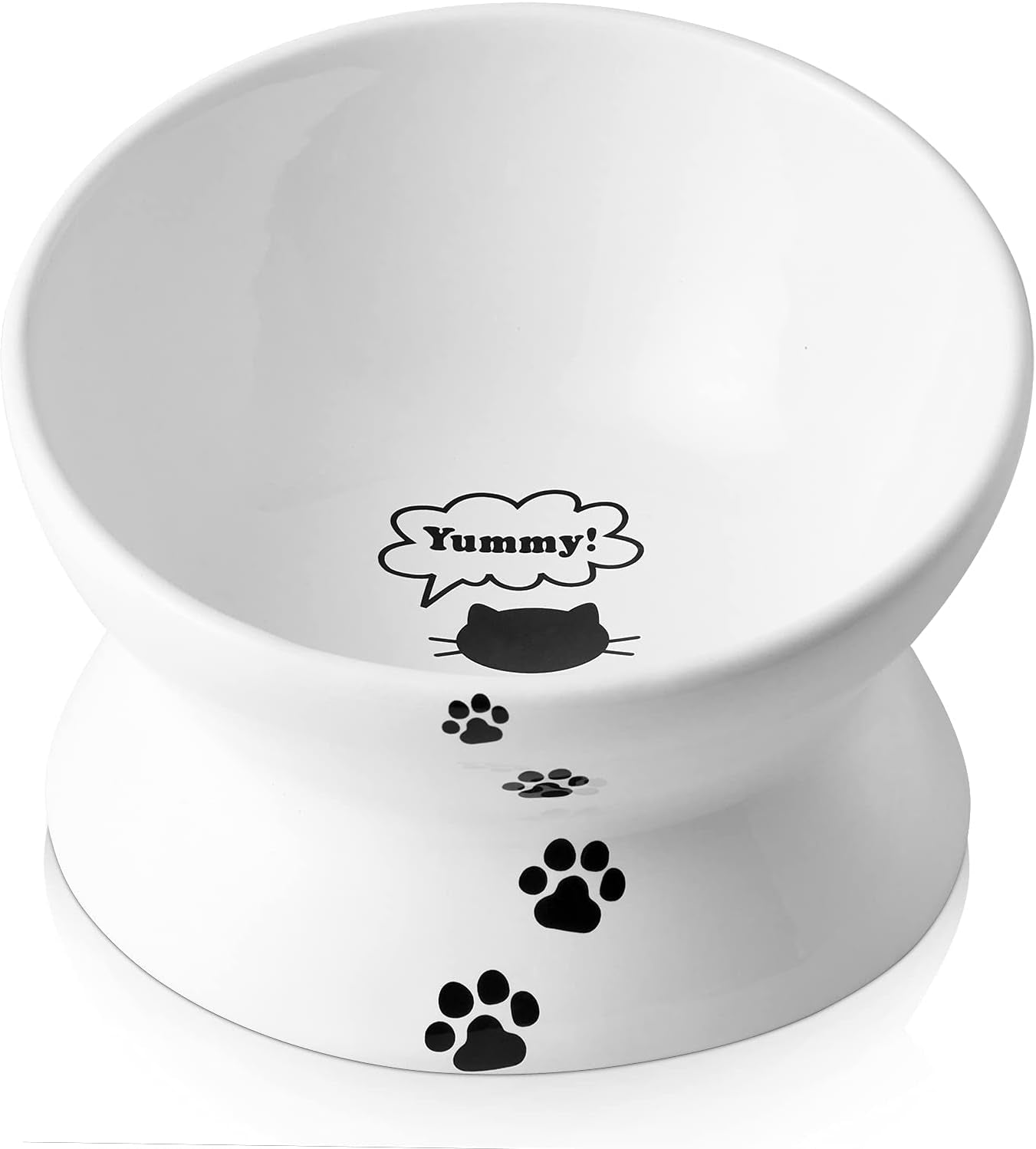 Elevated Cat Food Bowl, Raised Food and Water Bowl for Cat and Small Dog, Tilted Ceramic Water Bowls No Spill,15Oz, Dishwasher Safe