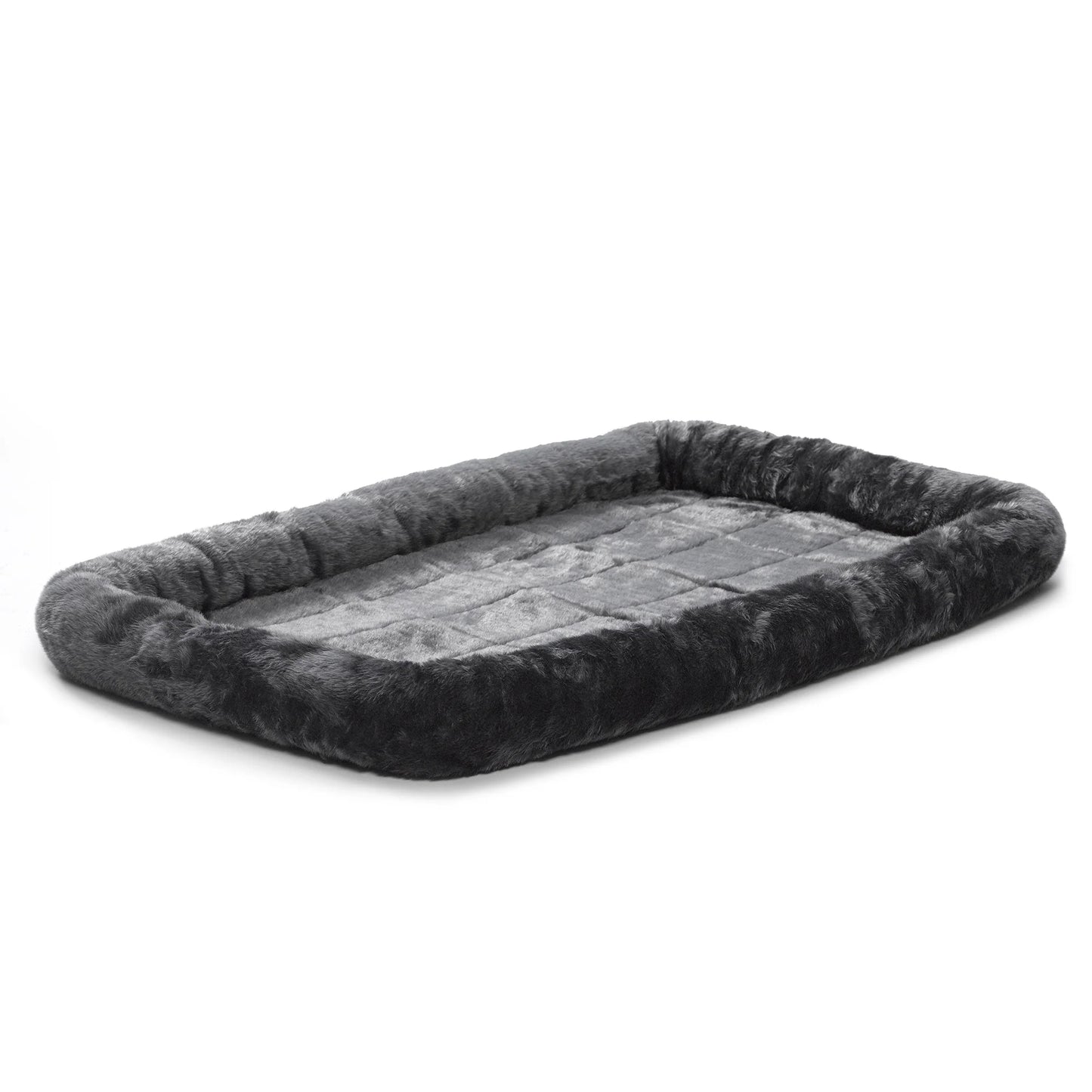/ Quiettime Gray Fleece, Plush Bolstered Bed/ Fits 30-Inch Crate/ Model-40230