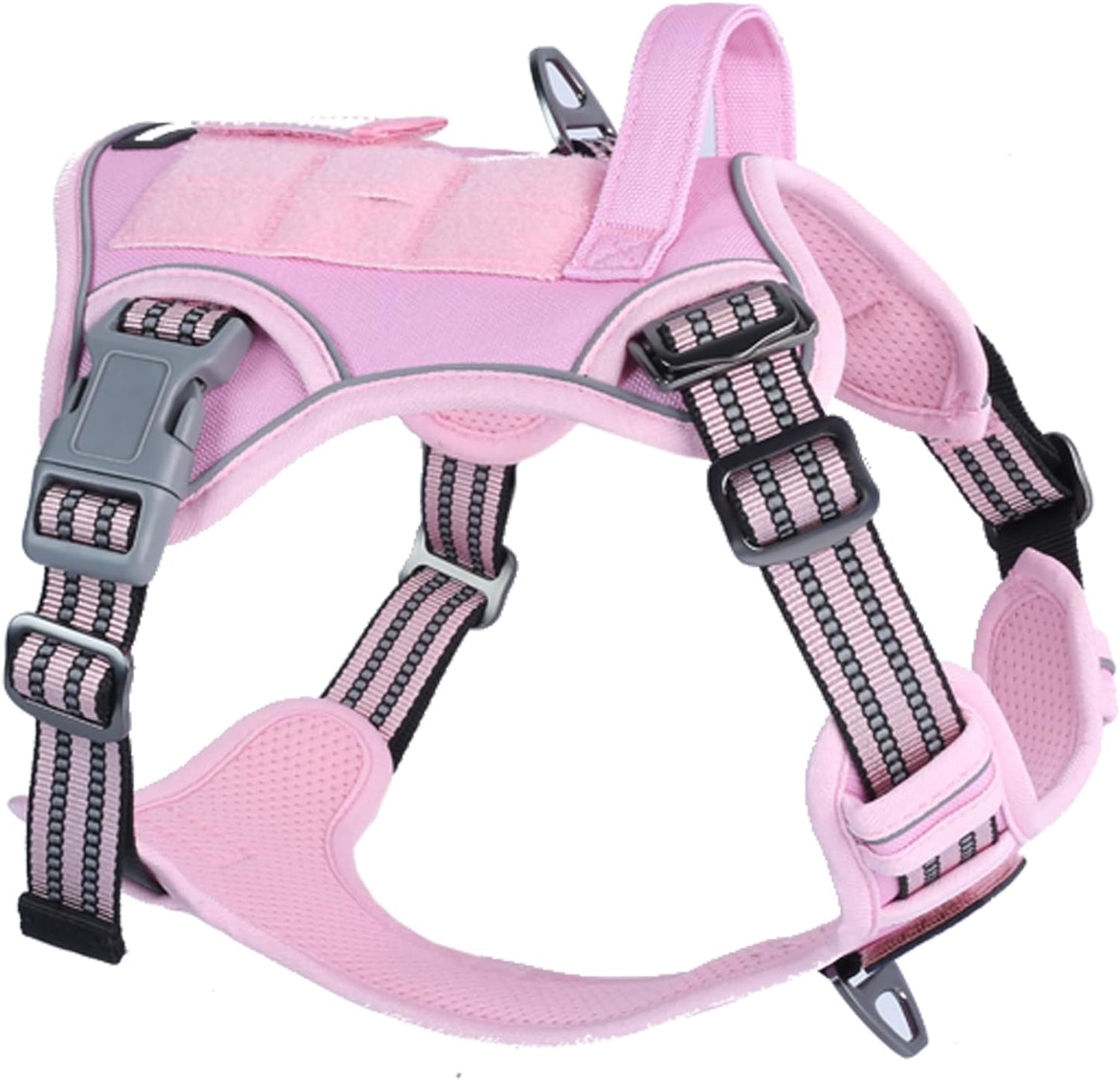 Tactical Dog Harness for Medium Dogs No Pull, Famous TIK Tok No Pull Dog Harness, Fit Smart Reflective Pet Walking Harness for Training, Adjustable Dog Vest Harness with Handle Pink Camo M