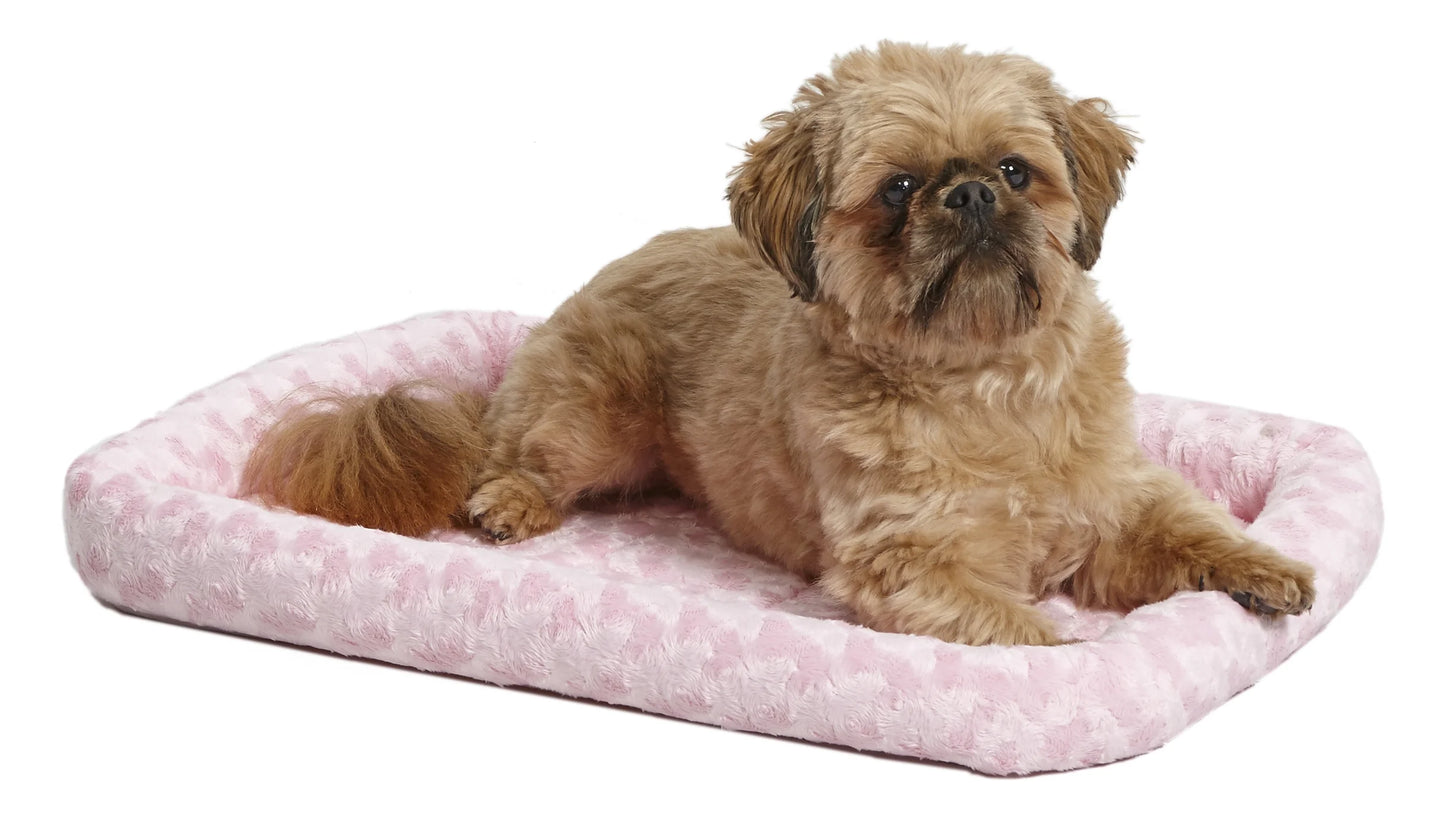 / Quiettime Gray Fleece, Plush Bolstered Bed/ Fits 30-Inch Crate/ Model-40230