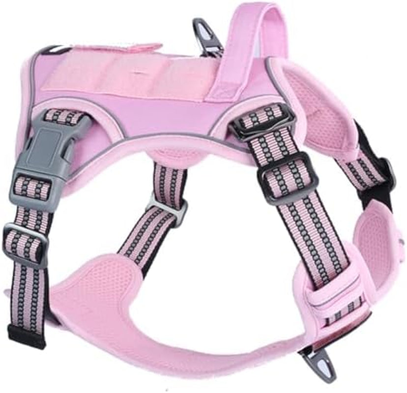 Tactical Dog Harness for Medium Dogs No Pull, Famous TIK Tok No Pull Dog Harness, Fit Smart Reflective Pet Walking Harness for Training, Adjustable Dog Vest Harness with Handle Pink Camo M