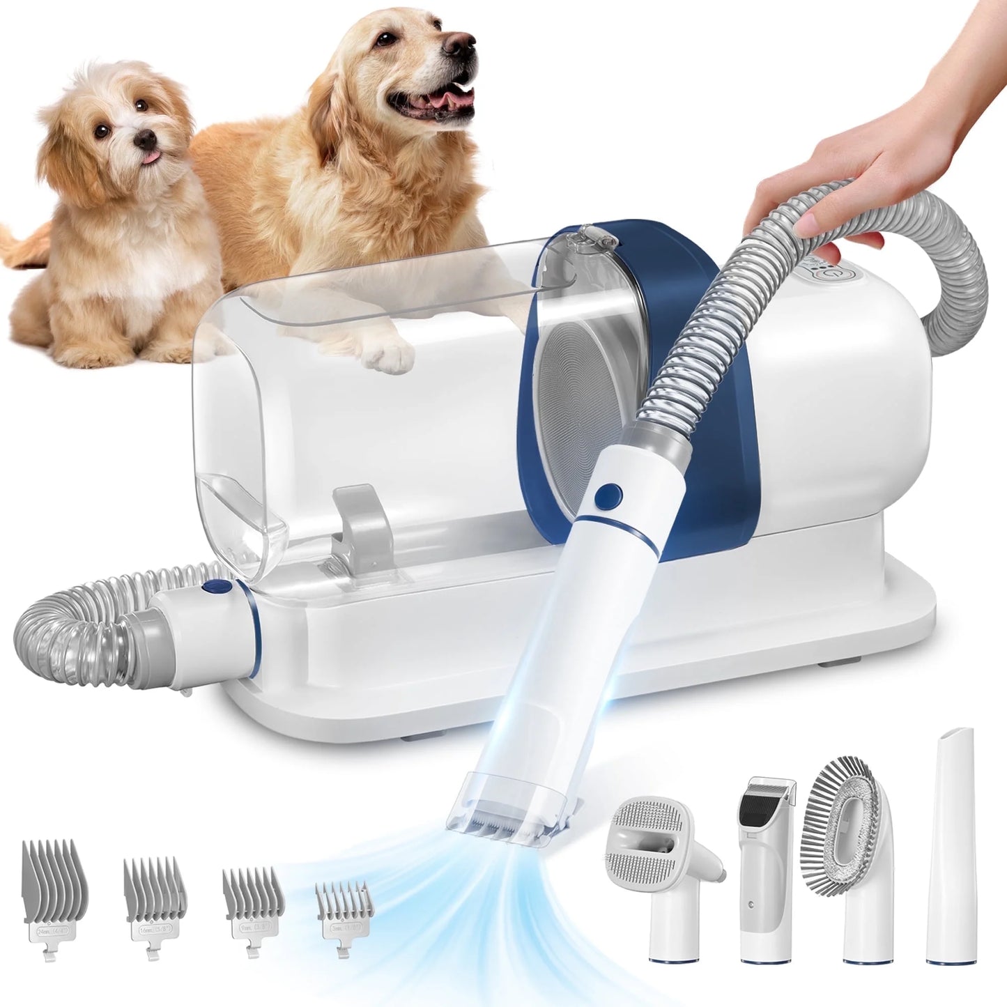 Dog & Cat Grooming Clippers Kit, Adjustable Corded Electric with Accessories (9 Pack)