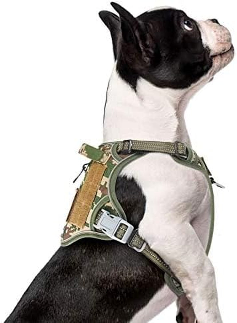 Tactical Dog Harness for Medium Dogs No Pull, Famous TIK Tok No Pull Dog Harness, Fit Smart Reflective Pet Walking Harness for Training, Adjustable Dog Vest Harness with Handle Pink Camo M
