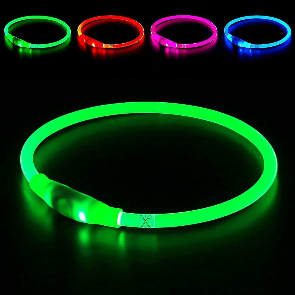 Light up Dog Collar, USB Rechargeable Flash Dog Necklace Light, Pet Safety Collar Makes Your Beloved Dogs Be Seen at Night for Small Medium Large Dogs(Blue)