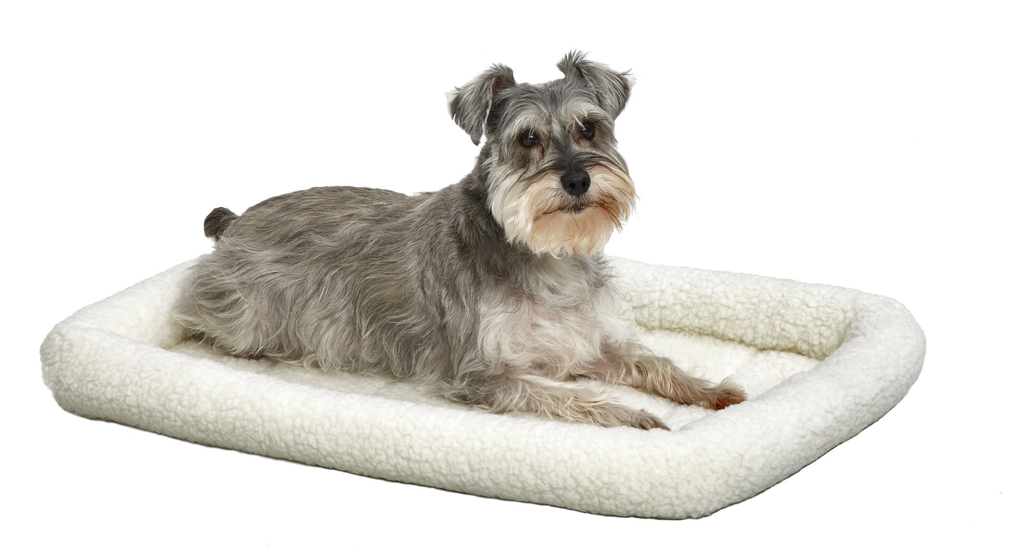/ Quiettime Gray Fleece, Plush Bolstered Bed/ Fits 30-Inch Crate/ Model-40230