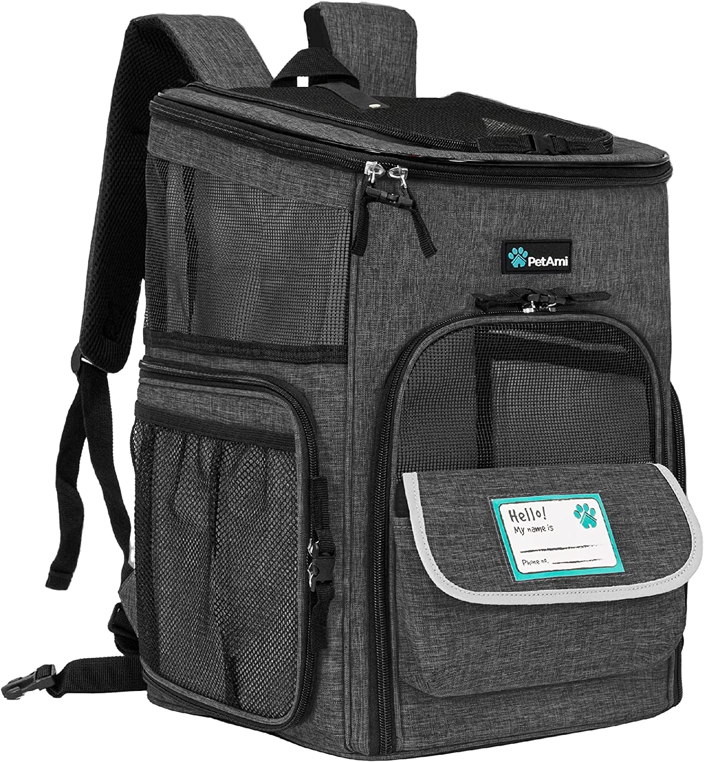 Dog Backpack Carrier, Airline Approved Cat Backpacks for Carrying Small Large Cats, Pet Carrier Back Pack, Ventilated Soft Sided for Travel, Hiking, Camping, Max 18 Lbs, Purple