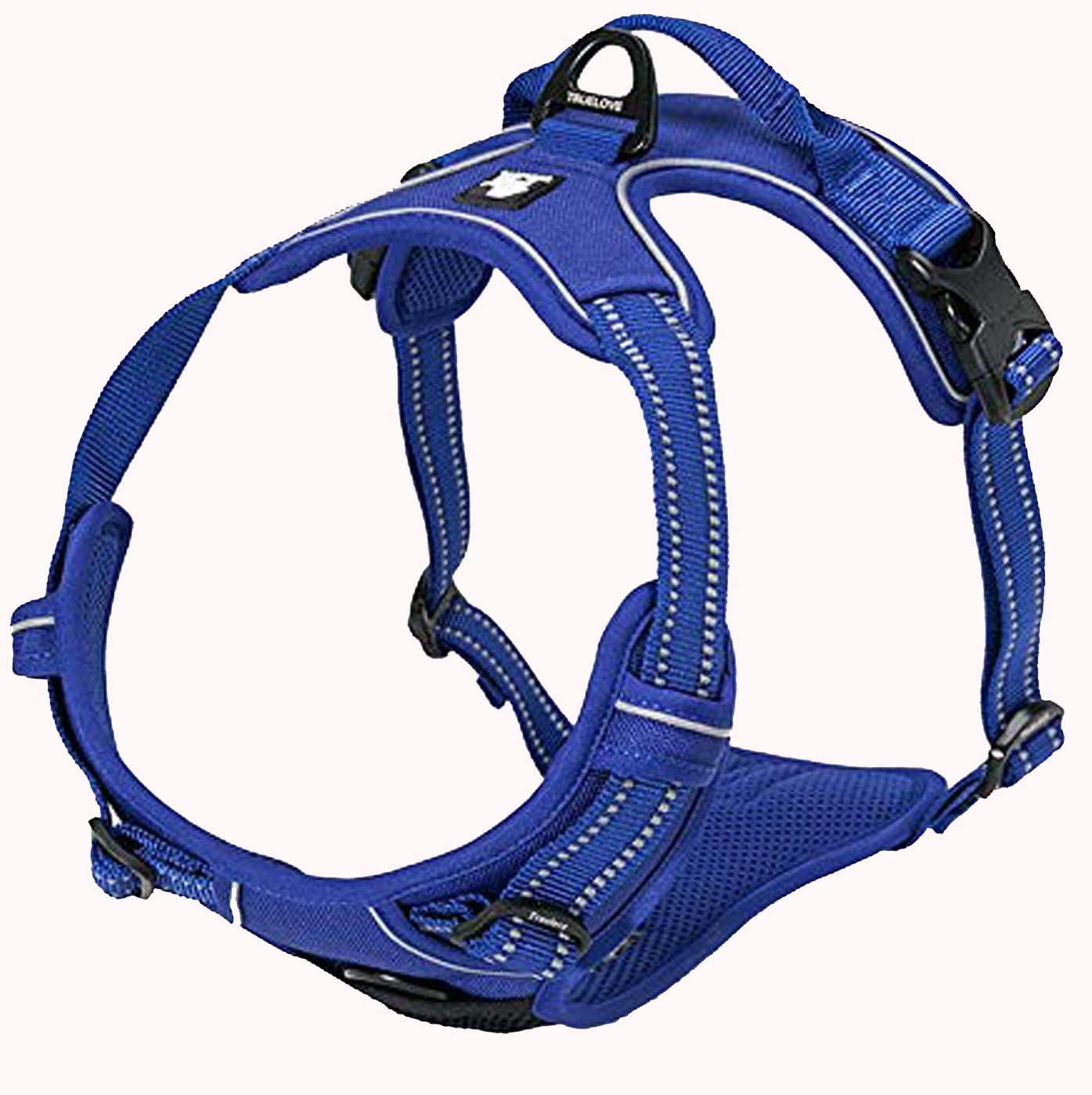 Adjustable No-Pull Dog Harness Reflective Pup Vest Harnesses Comfortable Control Brilliant Colors Truelove Tlh5651(Royal Blue,M)