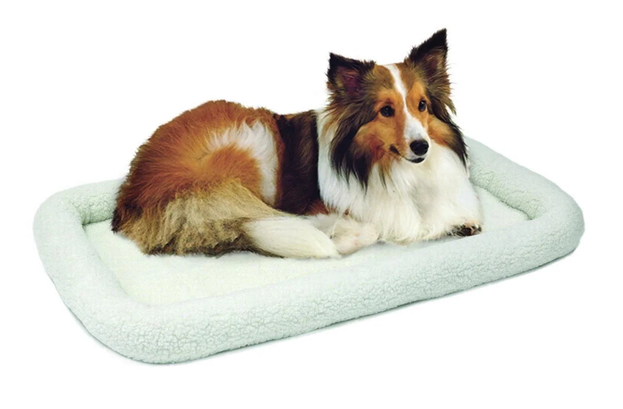 / Quiettime Gray Fleece, Plush Bolstered Bed/ Fits 30-Inch Crate/ Model-40230