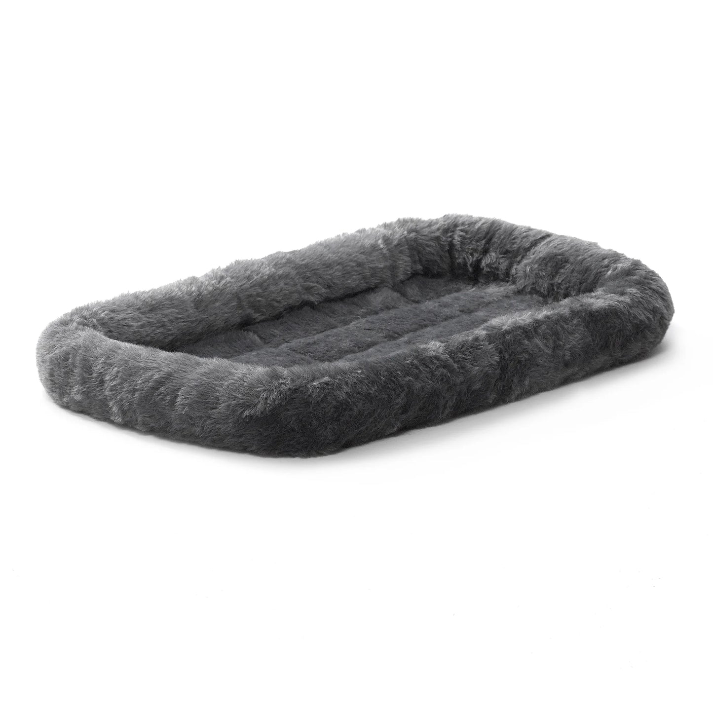 / Quiettime Gray Fleece, Plush Bolstered Bed/ Fits 30-Inch Crate/ Model-40230