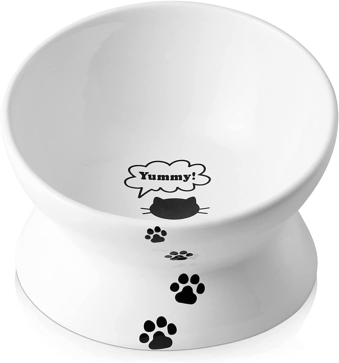 Elevated Cat Food Bowl, Raised Food and Water Bowl for Cat and Small Dog, Tilted Ceramic Water Bowls No Spill,15Oz, Dishwasher Safe
