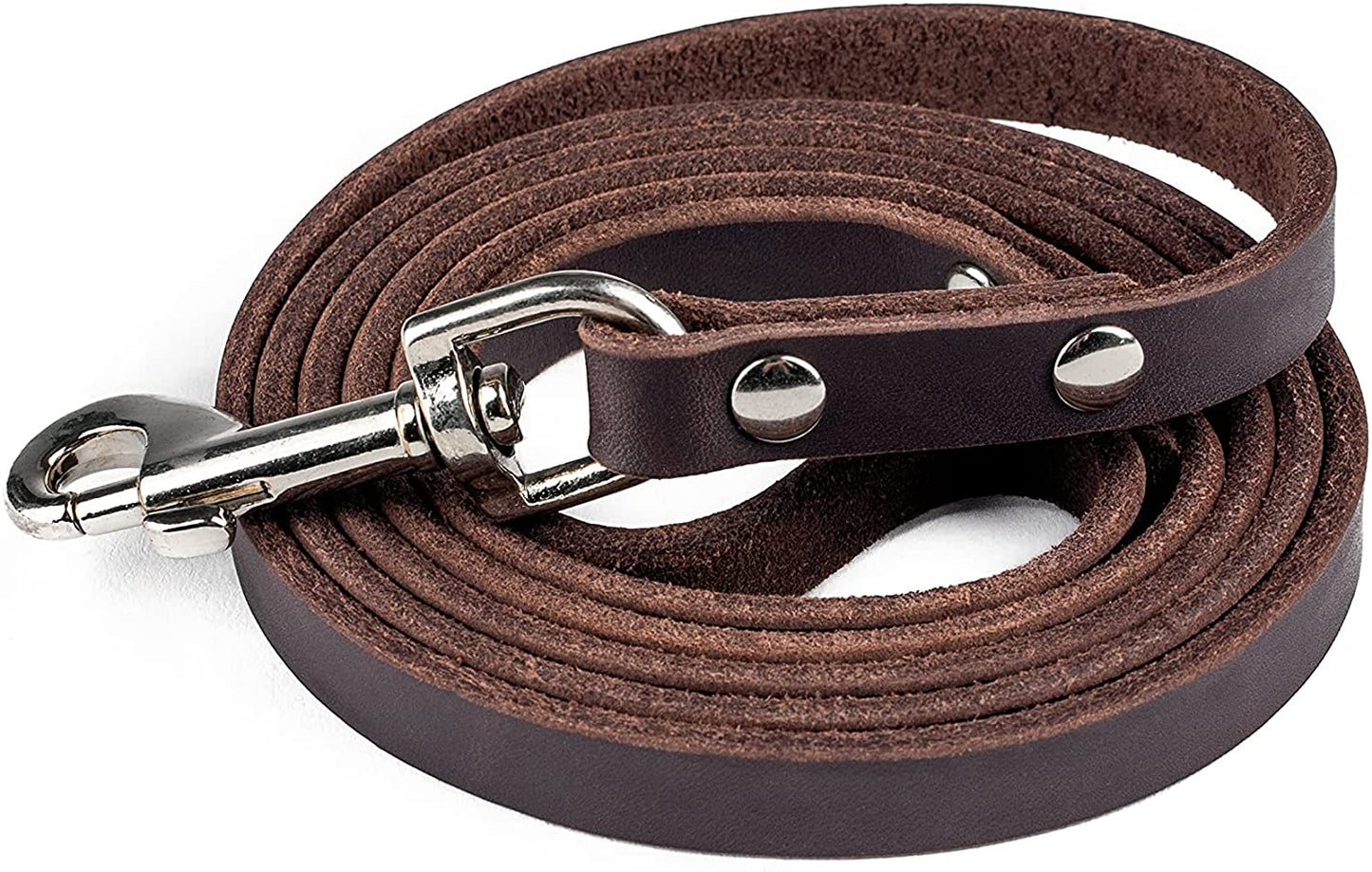 Luxury Leather Dog Leash - Genuine Material Leather Leashes for All Pet Sizes - Pet Lead - 5 Ft Premium Quality - Soft Material - Light Brown