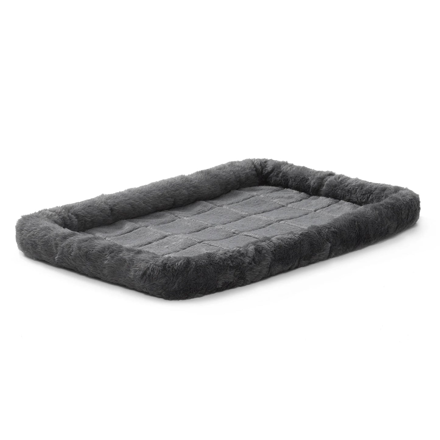 / Quiettime Gray Fleece, Plush Bolstered Bed/ Fits 30-Inch Crate/ Model-40230