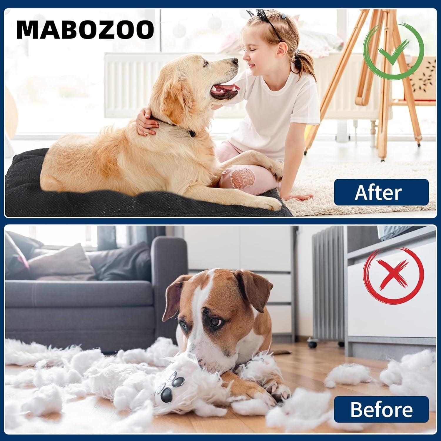 Indestructible Dog Beds Chew Proof Dog Crate Pad,Durable Dog Bed for Aggressive