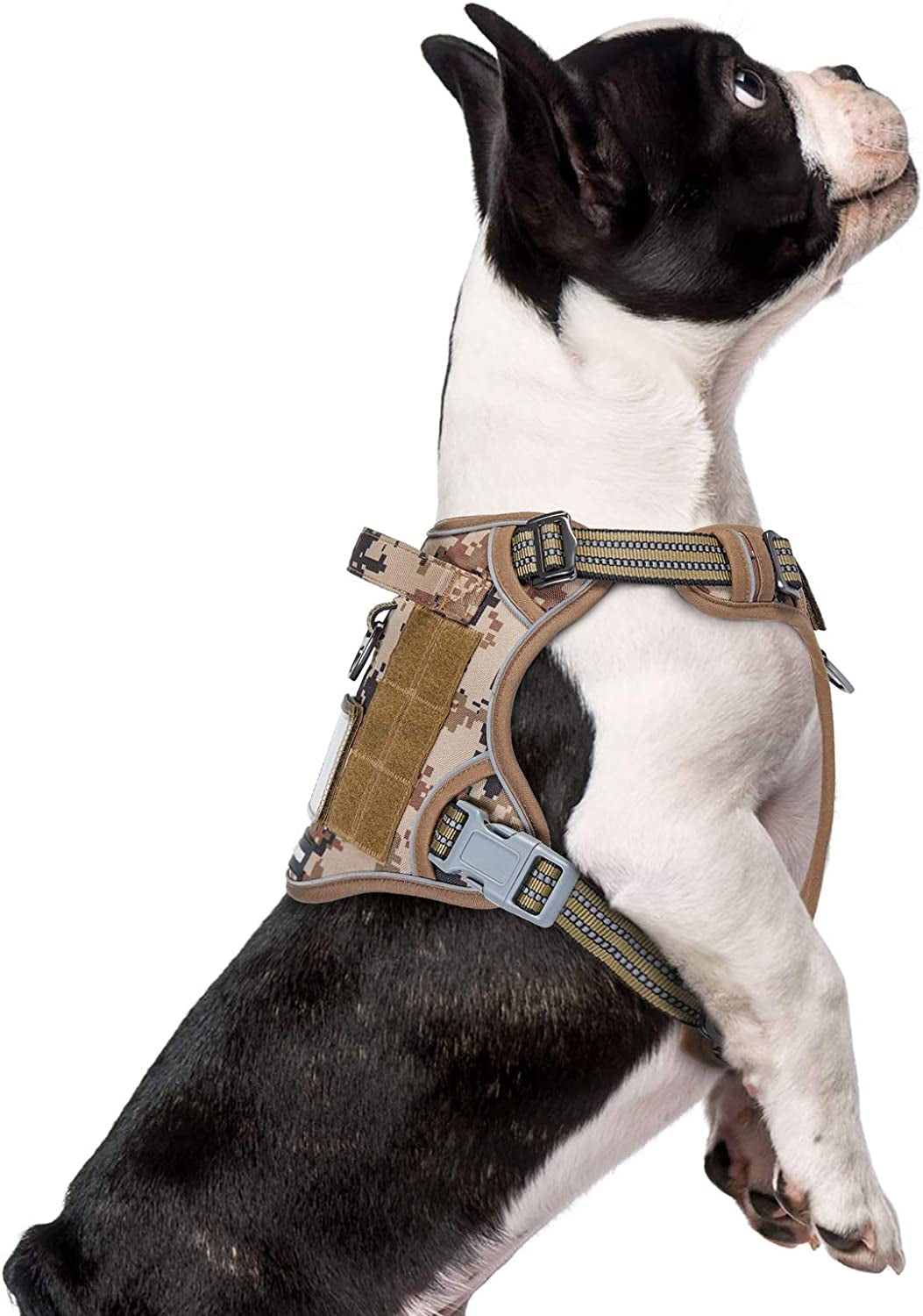 Tactical Dog Harness for Medium Dogs No Pull, Famous TIK Tok No Pull Dog Harness, Fit Smart Reflective Pet Walking Harness for Training, Adjustable Dog Vest Harness with Handle Pink Camo M