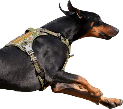 Tactical Dog Harness for Medium Dogs No Pull, Famous TIK Tok No Pull Dog Harness, Fit Smart Reflective Pet Walking Harness for Training, Adjustable Dog Vest Harness with Handle Pink Camo M