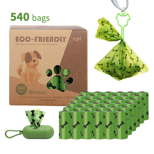 540 Counts,  Lavender Scented Dog Poop Bags Rolls, Biodegradable Waste Bags for Dog, 36 Rolls Doggie Poop Bags with Dispenser and Bag Holder, Extra Thick Pet Waste Bags-100% Leak-Proof