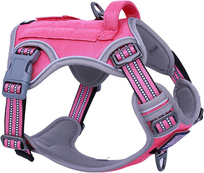 Tactical Dog Harness for Medium Dogs No Pull, Famous TIK Tok No Pull Dog Harness, Fit Smart Reflective Pet Walking Harness for Training, Adjustable Dog Vest Harness with Handle Pink Camo M
