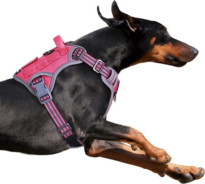 Tactical Dog Harness for Medium Dogs No Pull, Famous TIK Tok No Pull Dog Harness, Fit Smart Reflective Pet Walking Harness for Training, Adjustable Dog Vest Harness with Handle Pink Camo M
