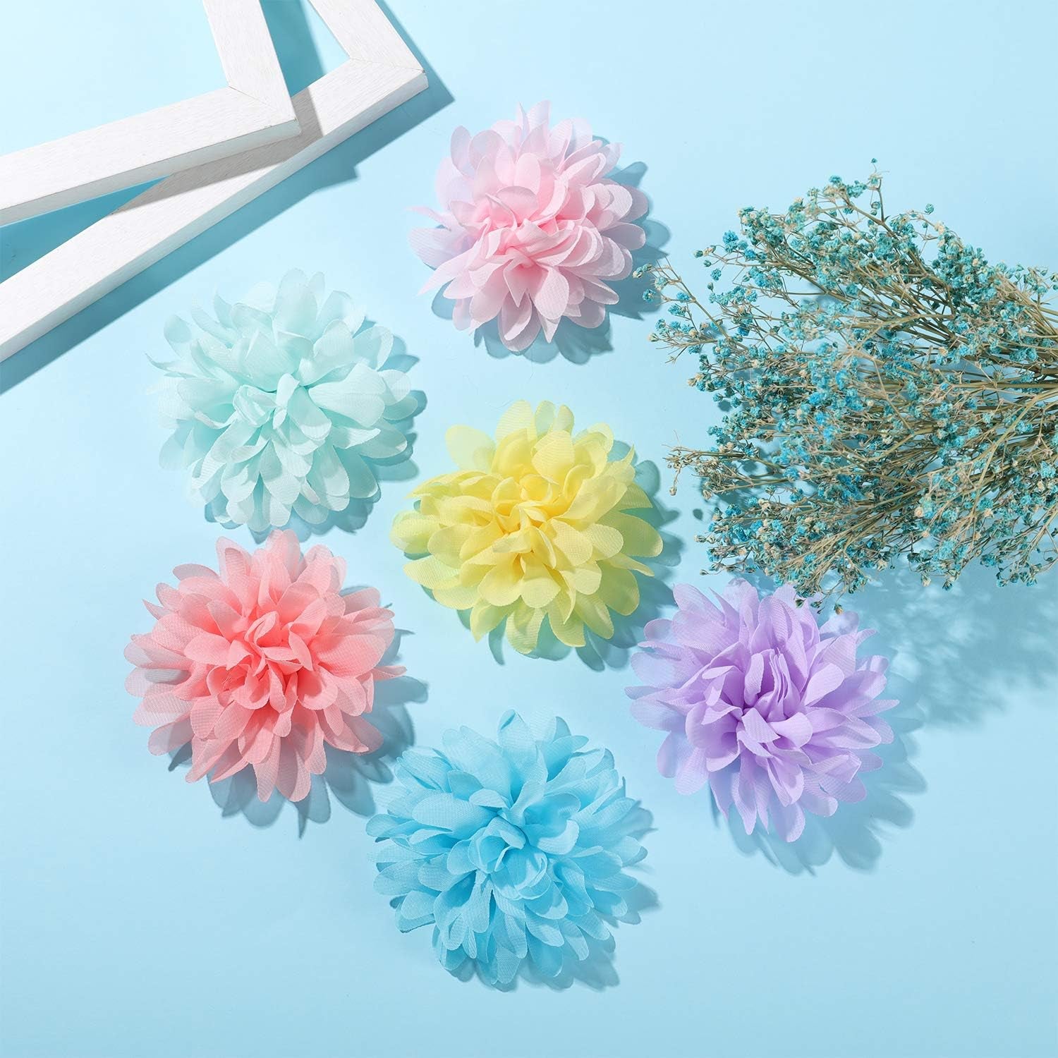 10 Cm/ 4 Inch 20 Pcs Pet Flower Collar Bow Dog Collar Dog Flower Accessory Multi Color Soft Chiffon Bow Tie Charms for Puppy Grooming Accessories