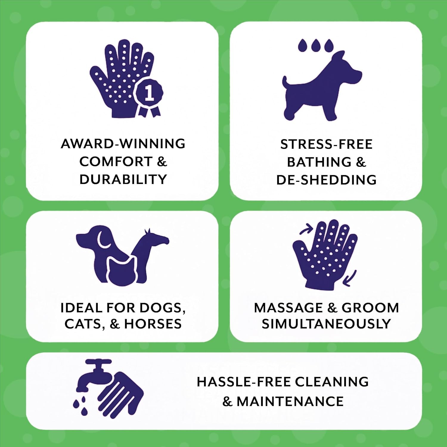 Pet Grooming Gloves - Patented #1 Ranked, Award Winning Shedding, Bathing, & Hair Remover Gloves - Gentle Brush for Cats, Dogs, and Horses
