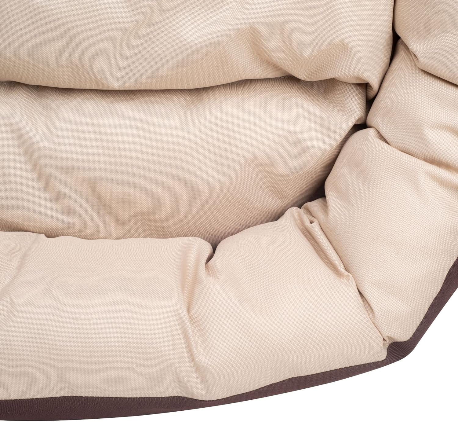 Durable Bolster Sleeper Oval Pet Bed with Removable Reversible Insert Cushion and Additional Two Pillow Toys (6X 6 Inches), Brown to Beige Color, by , Large 34X27 Inches