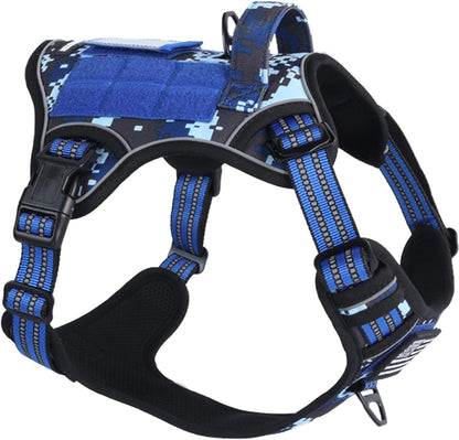 Tactical Dog Harness for Medium Dogs No Pull, Famous TIK Tok No Pull Dog Harness, Fit Smart Reflective Pet Walking Harness for Training, Adjustable Dog Vest Harness with Handle Pink Camo M