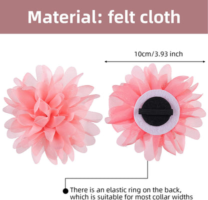 10 Cm/ 4 Inch 20 Pcs Pet Flower Collar Bow Dog Collar Dog Flower Accessory Multi Color Soft Chiffon Bow Tie Charms for Puppy Grooming Accessories