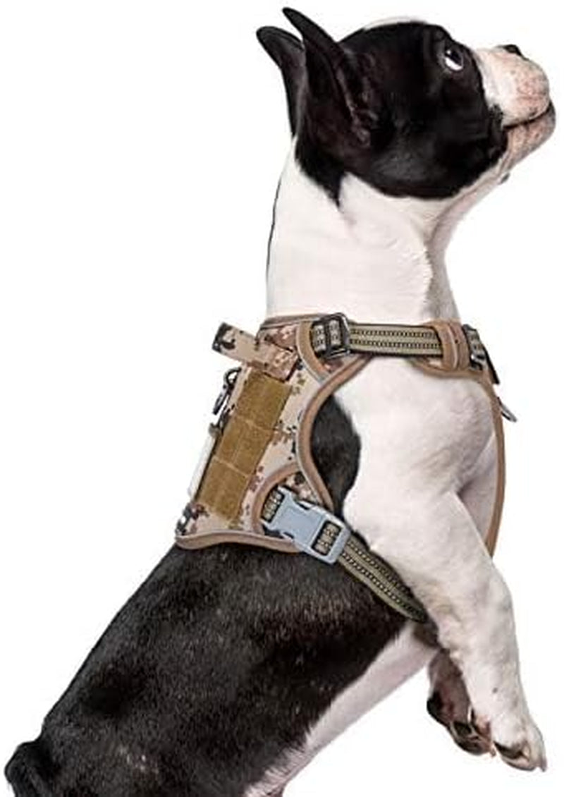 Tactical Dog Harness for Medium Dogs No Pull, Famous TIK Tok No Pull Dog Harness, Fit Smart Reflective Pet Walking Harness for Training, Adjustable Dog Vest Harness with Handle Pink Camo M