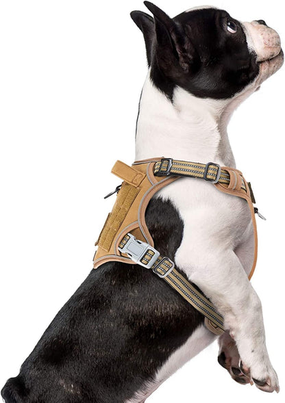 Tactical Dog Harness for Medium Dogs No Pull, Famous TIK Tok No Pull Dog Harness, Fit Smart Reflective Pet Walking Harness for Training, Adjustable Dog Vest Harness with Handle Pink Camo M