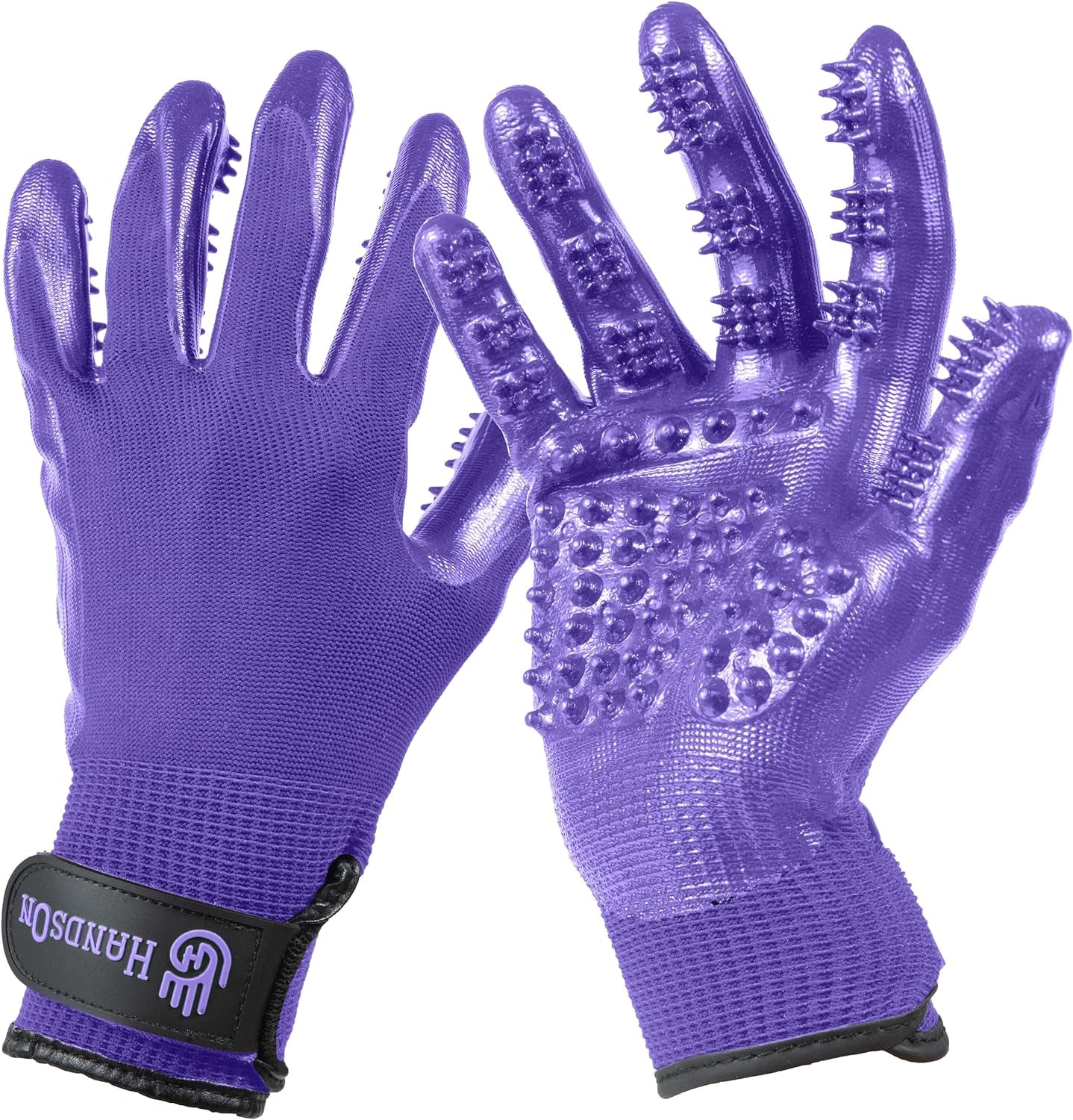 Pet Grooming Gloves - Patented #1 Ranked, Award Winning Shedding, Bathing, & Hair Remover Gloves - Gentle Brush for Cats, Dogs, and Horses