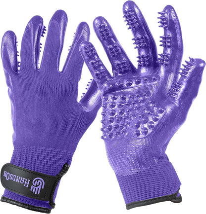 Pet Grooming Gloves - Patented #1 Ranked, Award Winning Shedding, Bathing, & Hair Remover Gloves - Gentle Brush for Cats, Dogs, and Horses