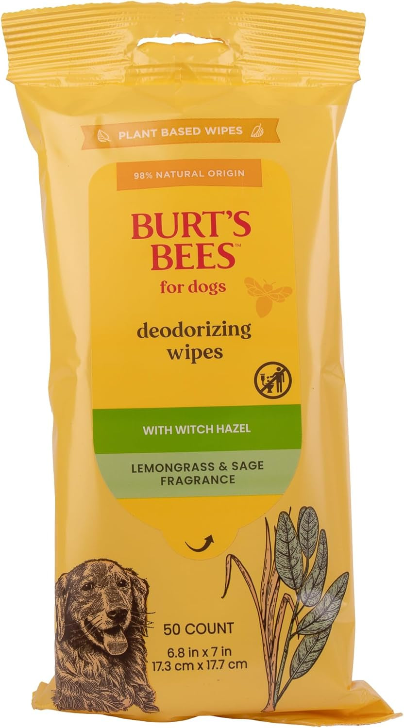 Multipurpose Dog Wipes with Honey, 98% Natural Origin Formulas, Hypoallergenic Dogs Wipe, Canine Cleaning Sheets for Paws and Butt, 3 Pk, 50Ct