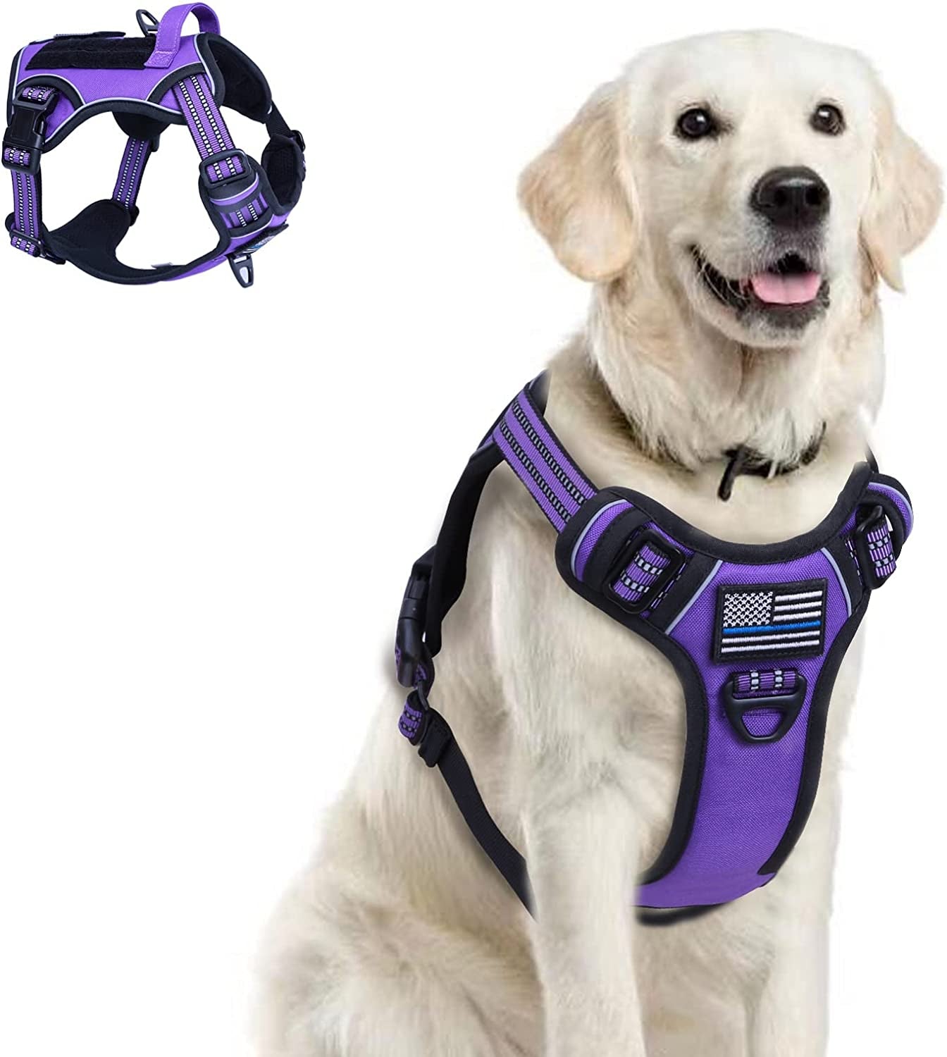 Tactical Dog Harness for Medium Dogs No Pull, Famous TIK Tok No Pull Dog Harness, Fit Smart Reflective Pet Walking Harness for Training, Adjustable Dog Vest Harness with Handle Pink Camo M