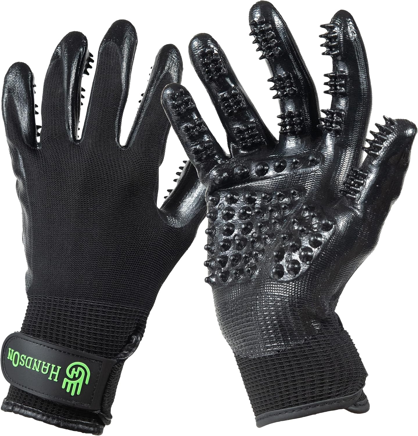 Pet Grooming Gloves - Patented #1 Ranked, Award Winning Shedding, Bathing, & Hair Remover Gloves - Gentle Brush for Cats, Dogs, and Horses