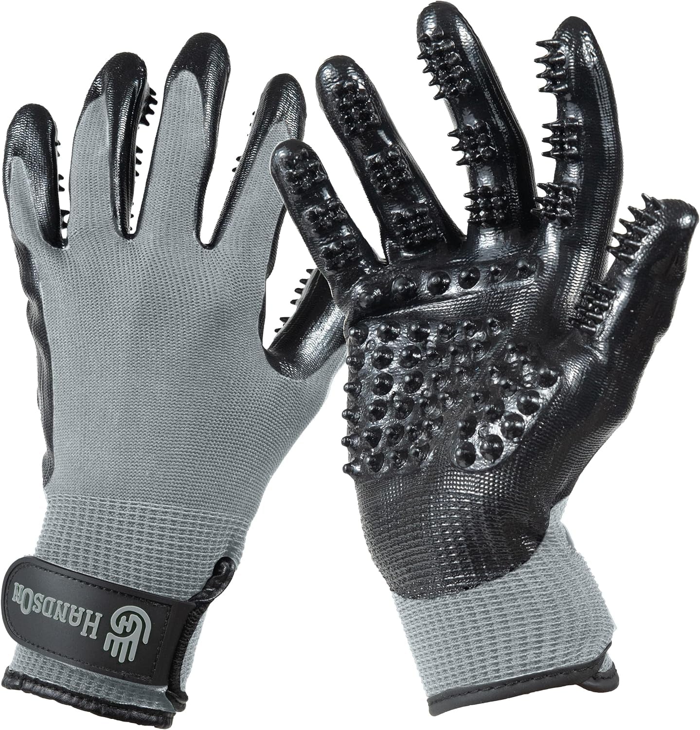 Pet Grooming Gloves - Patented #1 Ranked, Award Winning Shedding, Bathing, & Hair Remover Gloves - Gentle Brush for Cats, Dogs, and Horses