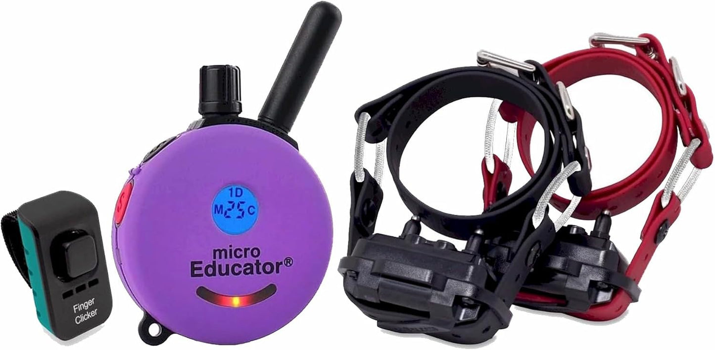 E-Collar Dog Training Collar, Rechargeable Remote + Finger Clicker, for Small to Medium Dogs, Humane Tapping Stimulation, 100 Levels, Tone, Light, 1/2 Mile 1 Dog, Zen