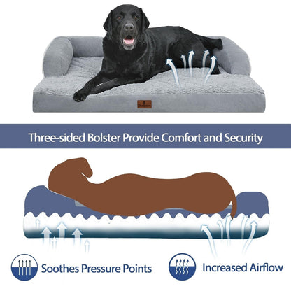 X-Large Orthopedic Foam Dog Bed Waterproof Pet Sofa 45X35X8 with Removable Cover