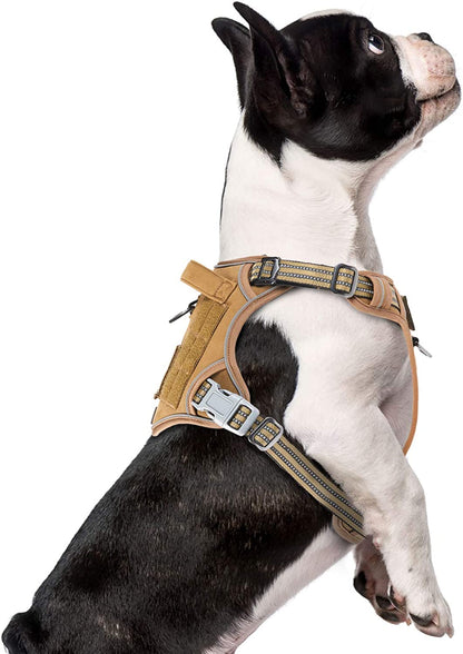 Tactical Dog Harness for Medium Dogs No Pull, Famous TIK Tok No Pull Dog Harness, Fit Smart Reflective Pet Walking Harness for Training, Adjustable Dog Vest Harness with Handle Pink Camo M
