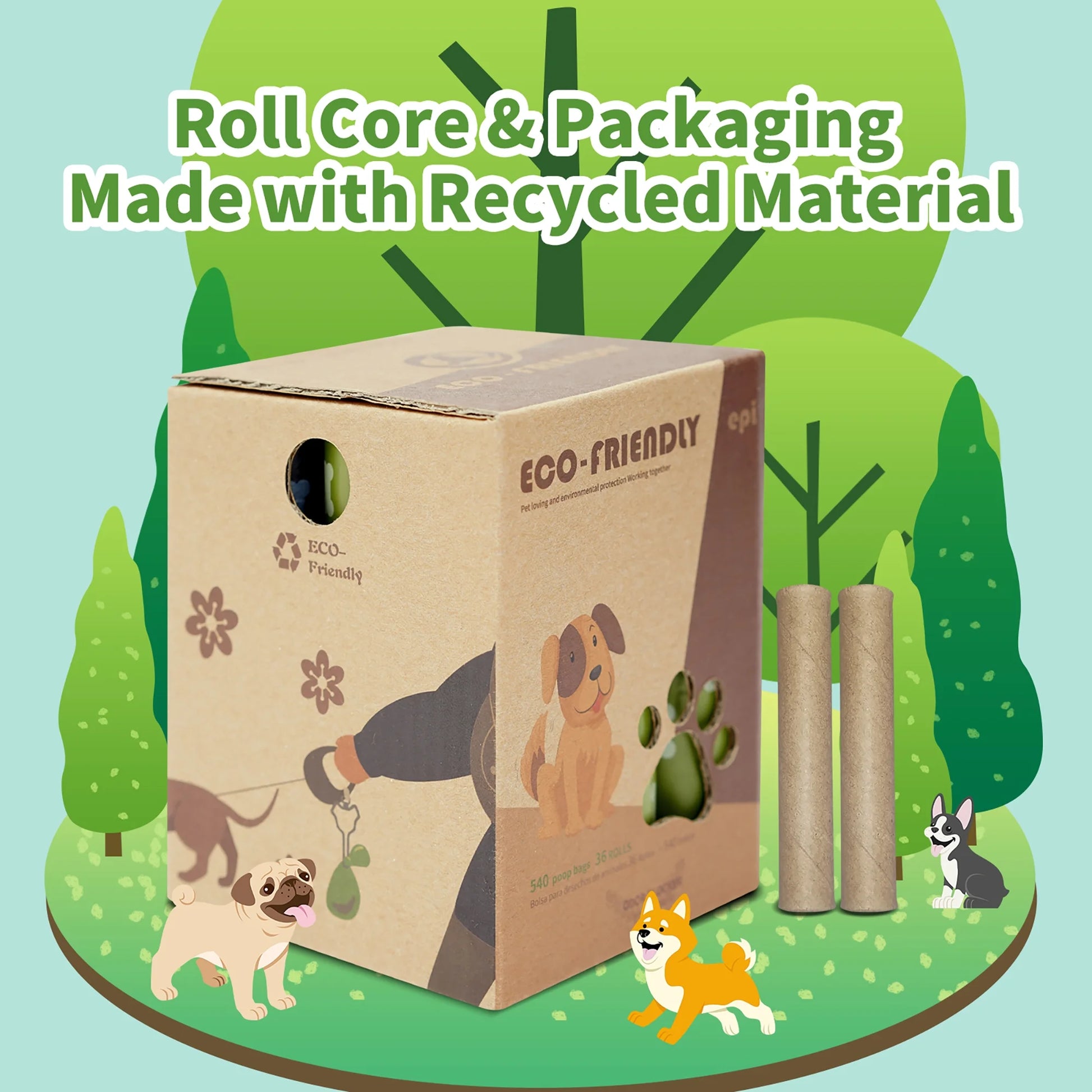 540 Counts,  Lavender Scented Dog Poop Bags Rolls, Biodegradable Waste Bags for Dog, 36 Rolls Doggie Poop Bags with Dispenser and Bag Holder, Extra Thick Pet Waste Bags-100% Leak-Proof