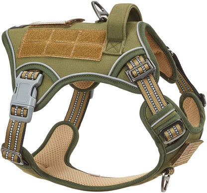 Tactical Dog Harness for Medium Dogs No Pull, Famous TIK Tok No Pull Dog Harness, Fit Smart Reflective Pet Walking Harness for Training, Adjustable Dog Vest Harness with Handle Pink Camo M