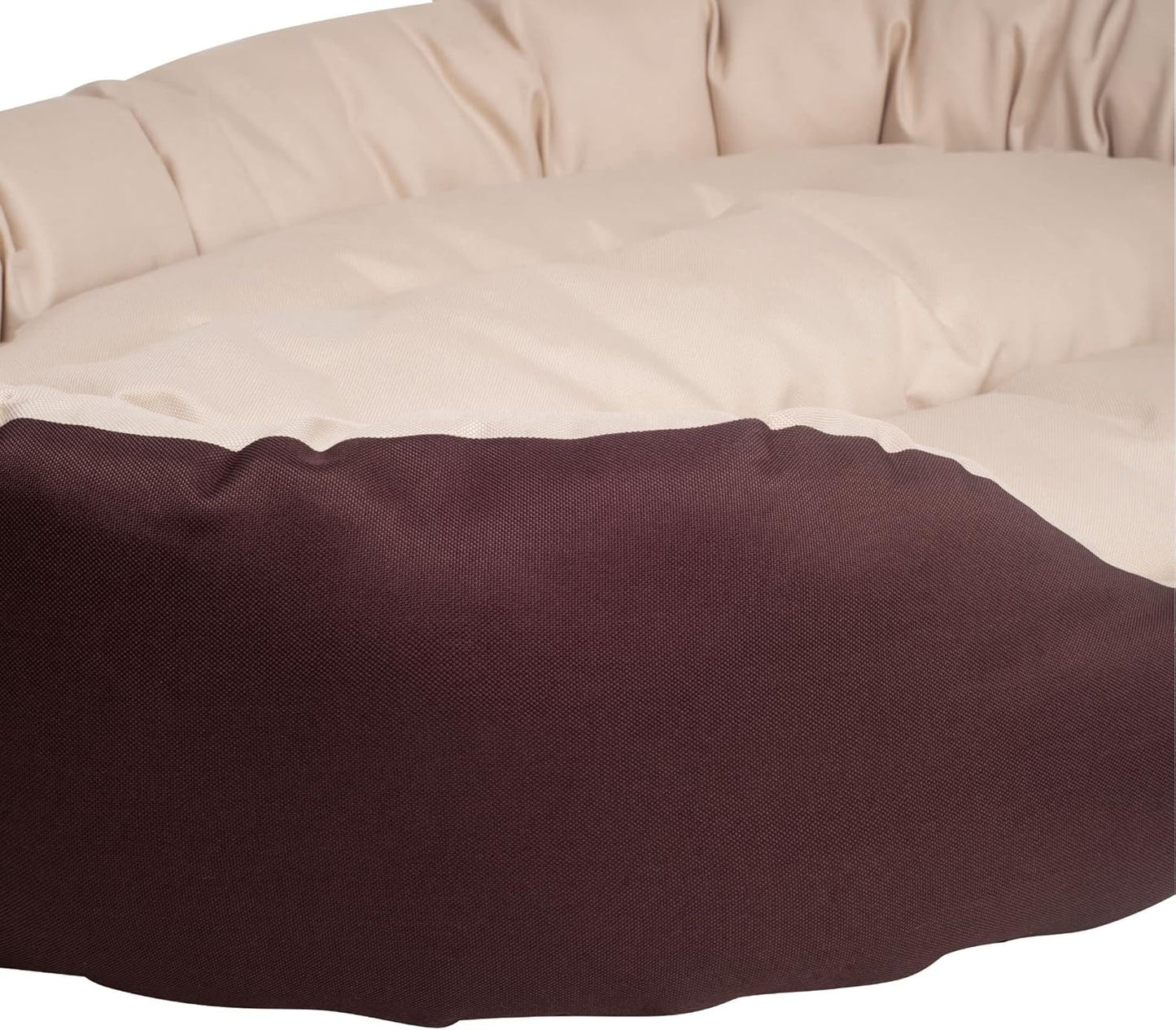 Durable Bolster Sleeper Oval Pet Bed with Removable Reversible Insert Cushion and Additional Two Pillow Toys (6X 6 Inches), Brown to Beige Color, by , Large 34X27 Inches