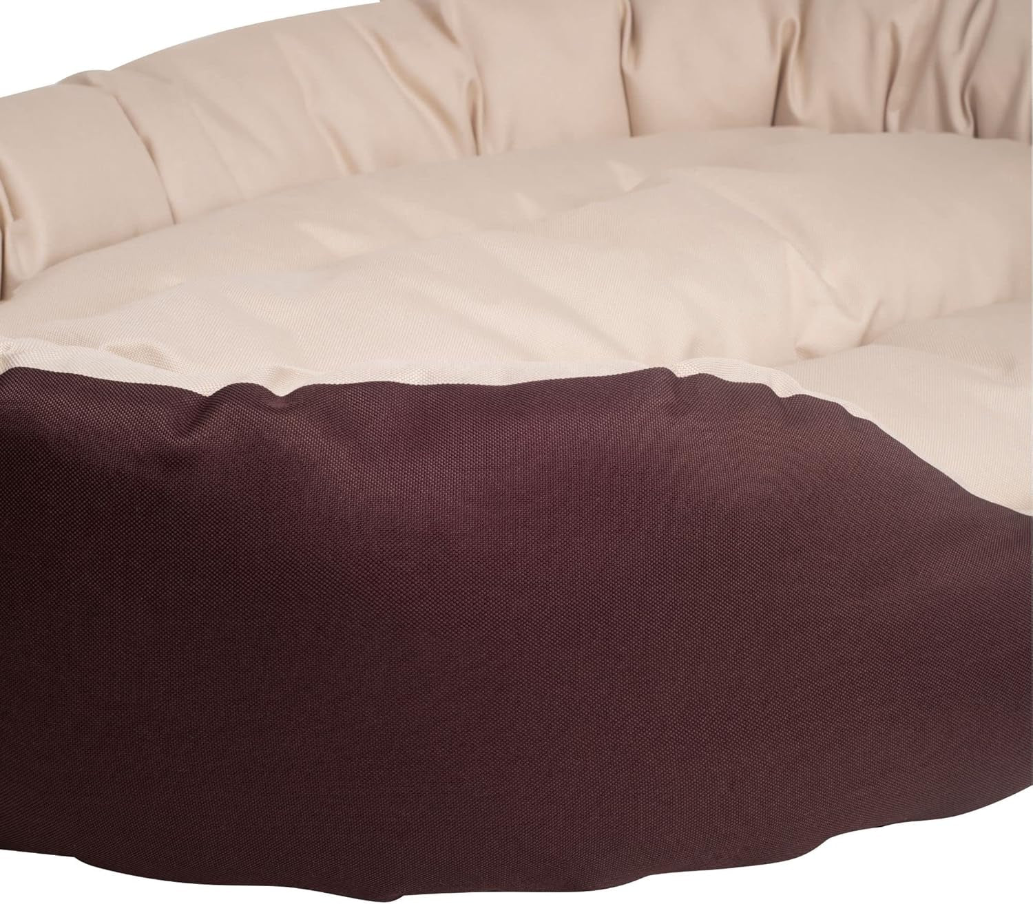 Durable Bolster Sleeper Oval Pet Bed with Removable Reversible Insert Cushion and Additional Two Pillow Toys (6X 6 Inches), Brown to Beige Color, by , Large 34X27 Inches