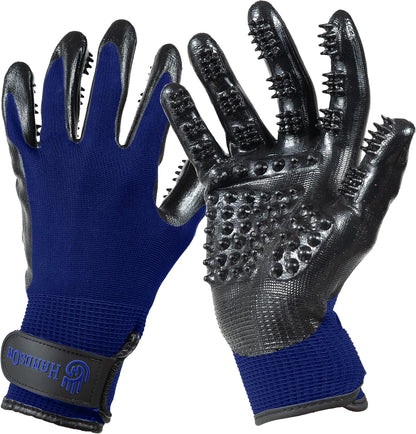 Pet Grooming Gloves - Patented #1 Ranked, Award Winning Shedding, Bathing, & Hair Remover Gloves - Gentle Brush for Cats, Dogs, and Horses