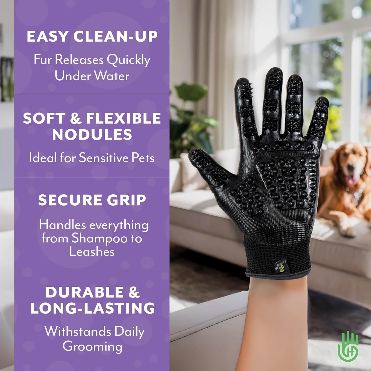Pet Grooming Gloves - Patented #1 Ranked, Award Winning Shedding, Bathing, & Hair Remover Gloves - Gentle Brush for Cats, Dogs, and Horses
