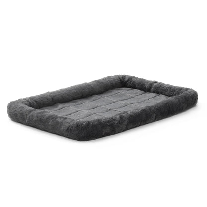 / Quiettime Gray Fleece, Plush Bolstered Bed/ Fits 30-Inch Crate/ Model-40230